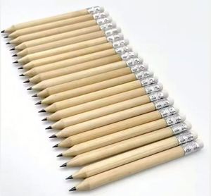Crayon en bois court HB de 10 cm avec gomme, logo personnalisé, pour étudiants, crayons standard pour étudiants - Product Image 2