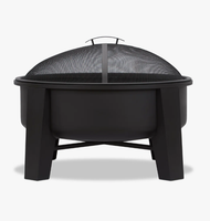 Barbecue d'extérieur robuste et foyer combinés, avec anneau de sécurité entièrement fermé, idéal pour les fêtes de jardin d'été et comme cadeau de Fête des Pères