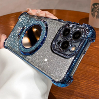 Coque antichoc avec miroir de maquillage intégré et support pour iPhone 17, 17 Pro Max, 15, 16 Plus avec film protecteur d'objectif