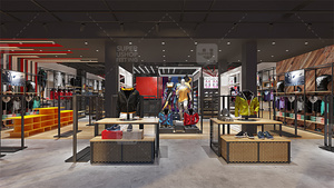 Tùy chỉnh cửa hàng thể thao kim loại quần áo hiển thị kệ giày hiển thị giá đứng Giày thể thao hiển thị tường đồ nội thất với truy cập - Product Image 3