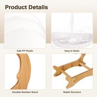 Support en bambou robuste et durable, ensemble de 3 paniers à fruits, grande corbeille à fruits, plateau de service pour le rangement des légumes, pour le comptoir de cuisine