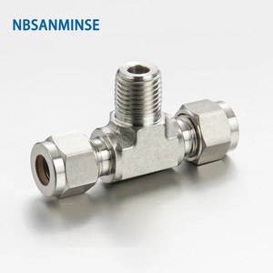 ข้อต่อสแตนเลส NBSANMINSE แบบอัดขึ้นรูป 316 เกลียวนอก แบบสามทาง สำหรับงานอุตสาหกรรม - Product Image 1