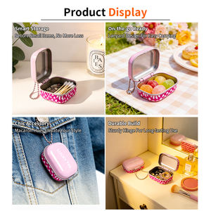 Caja de hojalata personalizada para fabricantes, llavero, mini contenedor de almacenamiento de <span class=keywords><strong>metal</strong></span>, caja rectangular pequeña vacía con bisagra, estuche de hojalata para llavero - Product Image 4