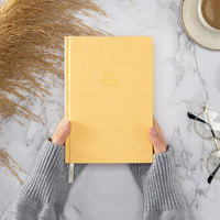 LABON Feuille d'or Logo Lin Couverture rigide Cahier non daté Lecture quotidienne Journal Tracker pour les amateurs de livres