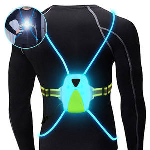 Gilet de course réfléchissant à LED <span class=keywords><strong>avec</strong></span> lumière avant, ceinture élastique réglable à haute visibilité, lumières LED d'avertissement, gilet de sécurité pour hommes - Product Image 1
