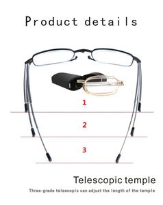 Gafas de Lectura Plegables Telescópicas para Hombre y Mujer, con Protección Anti Luz Azul y Estuche, Venta al Por Mayor - Product Image 5