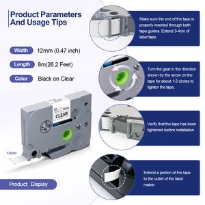 Orison compatibele TZe 131 zwart op transparant 12mm cassette printlint gelamineerd zelfklevend etiketlint voor Brother <span class=keywords><strong>P</strong></span>-Touch printer - Product Image 6