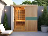 Sauna de Infrarrojos Lejanos de Diseño Moderno para 6 Personas, Bajo EMF, para Uso Comercial y Doméstico, con Madera de Hemlock Sólida de Calidad Comercial