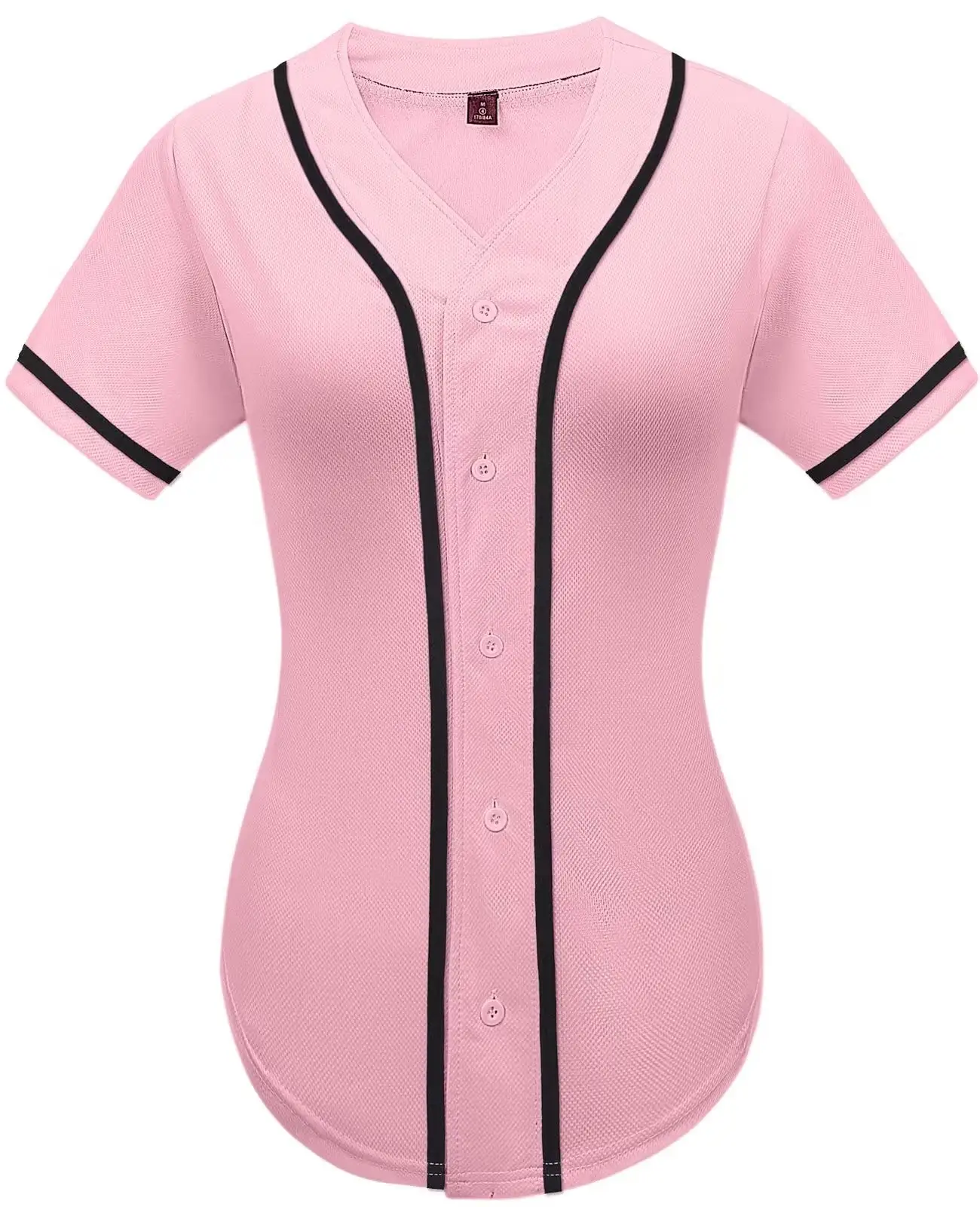 Hochwertiges Damenbaseballtrikot geknöpftes einfarbiges T-Shirt Hip Hop Softball Sportaktivshirt