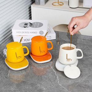 Factory Custom Logo <b>USB</b> Office Home Gift Smart Ceramic Warmer Cup Heater <b>Heating</b> Pad Temperature Control Water Coffee Mug Set - Product Image 4