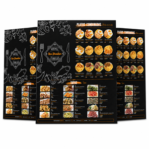 Menu de restaurant imprimé sur mesure, menu en carton épais à une page pour bar à tapas, restaurant espagnol - Product Image 2