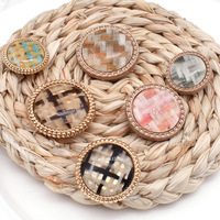 Bouton rond de costume de manteau de laine d'accessoires de cheveux coréens tissés grossiers de boucle en métal