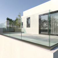 Garde-corps en verre à profil en U ultra-mince en aluminium d'inspiration nordique pour les lofts modernes