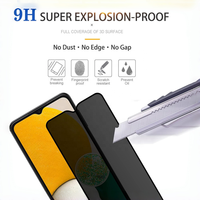 Protection d'écran en verre trempé anti-espion 2.5D HD pour Samsung A Series, film de protection de confidentialité anti-explosion, vente en gros