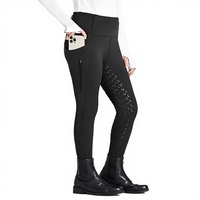 Vêtements d'équitation pour filles de haute qualité sur mesure, faible MOQ, culotte d'équitation taille haute pleine longueur, antidérapante, silicone, extensible dans quatre directions