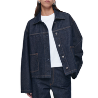 Nouveauté Veste en jean brute décontractée à la mode avec logo personnalisé Veste en jean brut bleu pour hommes de haute qualité