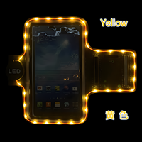 LED Glowing Mobile Phone Arm Bag Brassard Case Arm Sleeve Sports Running Phone Holder LED Light Up Bracelet Halloween Party LED