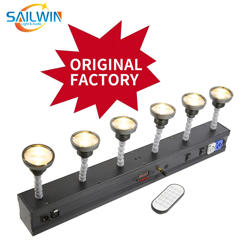professional 6 head battery powered wireless LED Pinspot Light DJ Stage Light Disco Lighting For Wedding Party Event Club Bar