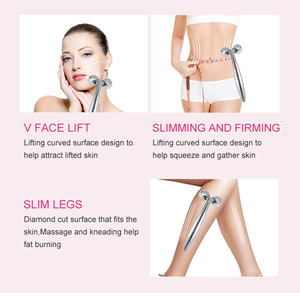 Rouleau de massage facial 3D à découpe diamantée, outil de lifting en alliage de zinc à angle doré de 70 degrés, vente en gros - Product Image 3