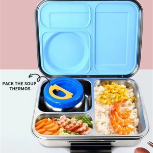 Lonchera de Acero Inoxidable 304 para el Trabajo y la Escuela, con Compartimentos para Arroz y Fruta, en Oferta - Product Image 2