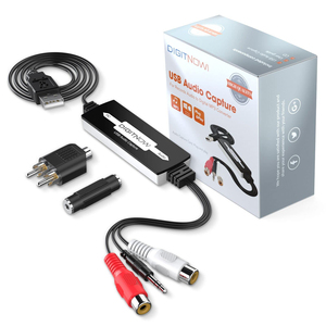 Adaptateur audio USB avec interface stéréo RCA 3,5 mm, convertisseur de disque vinyle/cassette en MP3 numérique pour <span class=keywords><strong>Windows</strong></span> 10/8/7 Mac OS - Product Image 2