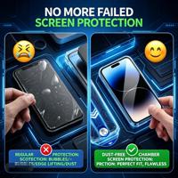 Accessoires pour téléphones mobiles : Protection d'écran en verre trempé HD transparent de 0,33 mm avec colle intégrale pour iPhone 17 18 Pro Max, application facile