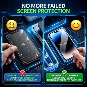 Accessoires pour téléphones mobiles : Protection d'écran en verre trempé HD transparent de 0,33 mm avec colle intégrale pour <span class=keywords><strong>iPhone</strong></span> 16 17 Pro Max, application facile - Product Image 6