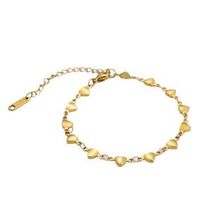 Pulsera de dijes chapada en oro de 18 quilates y acero inoxidable estilo Ins de moda para mujer, sensación de alta gama y duradera para aniversarios - Product Image 5