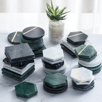 Sous-verres décoratifs en marbre naturel résistant à la chaleur pour table basse et bar à domicile
