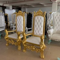 Vente en Gros de Chaises de Trône en Or de Roi et de Reine de Mariage Chaises de Trône de Luxe pour Événements