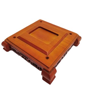 Socle carré en bois Yonghui, artisanat sculpté pour statue de Bouddha en jade, ornement de table décoratif, sur mesure - Product Image 1