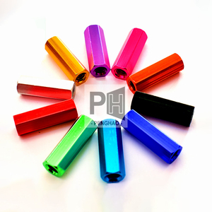 M2 M2.5 M3 צבעוני אלומיניום סגסוגת ארוך אגוזי Hex רוד צימוד Hex Nutsert תיקו מרווח אגוזי אלומיניום Spacer טור בקו עימות - Product Image 3