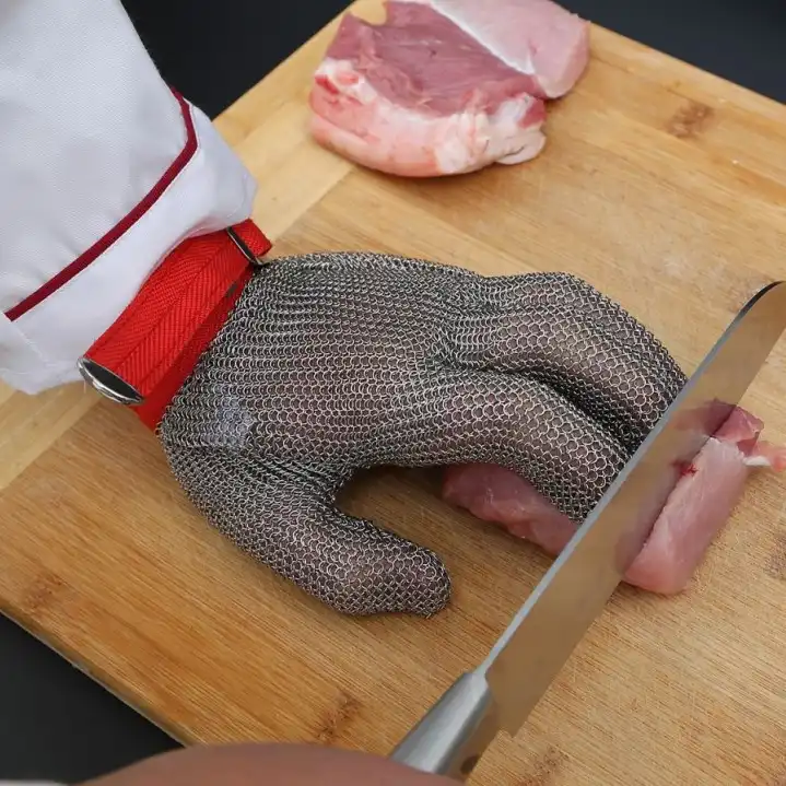 304L Stainless Steel Mesh Knife Cut Resistant Chain Mail Protective Glove  for Kitchen Butcher Working Safety 