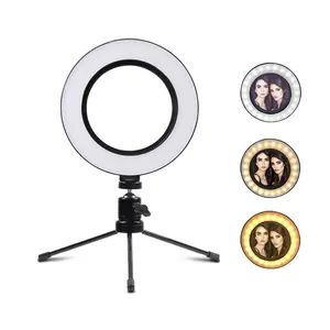 video light desk mount Suppliers-2021 Nieuwe Producten 16Cm Led Ring Vlogging Video Blog Licht Met Statief Mount Voor Live-uitzending Kits