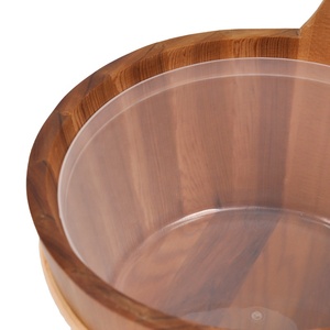Louches en bois 4L au design moderne et seau de spa pour les raccords de salle de sauna à vapeur sèche avec poêle à sauna et panneau de commande - Product Image 3
