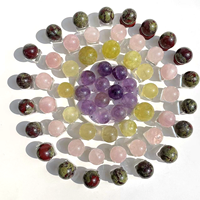 Prix de gros d'usine 500g pierre à main de guérison naturelle 3cm améthyste Rose Quartz fumé cristal Chakra sphère boule pour cadeau