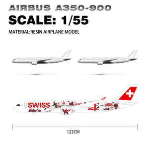 Modelo de Avión <span class=keywords><strong>Airbus</strong></span> <span class=keywords><strong>A350</strong></span>-<span class=keywords><strong>900</strong></span> de Swiss a Escala 1:55 para Coleccionistas - Material de Resina, Decoración de Exhibición de Gran Tamaño - Product Image 2