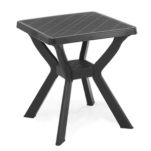 Mesa de Jardín Cuadrada de 70x70x72 cm, Plástico Antracita, Mesa de Camping para Exteriores, Ahorro de Espacio, Fácil de Usar - Product Image 1