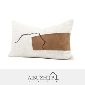 AIBUZHIJIA fodera per cuscini 30*50 fodera per cuscino bianca federa ricamata con <span class=keywords><strong>inchiostro</strong></span> cinese rettangolare ecologica - Product Image 3