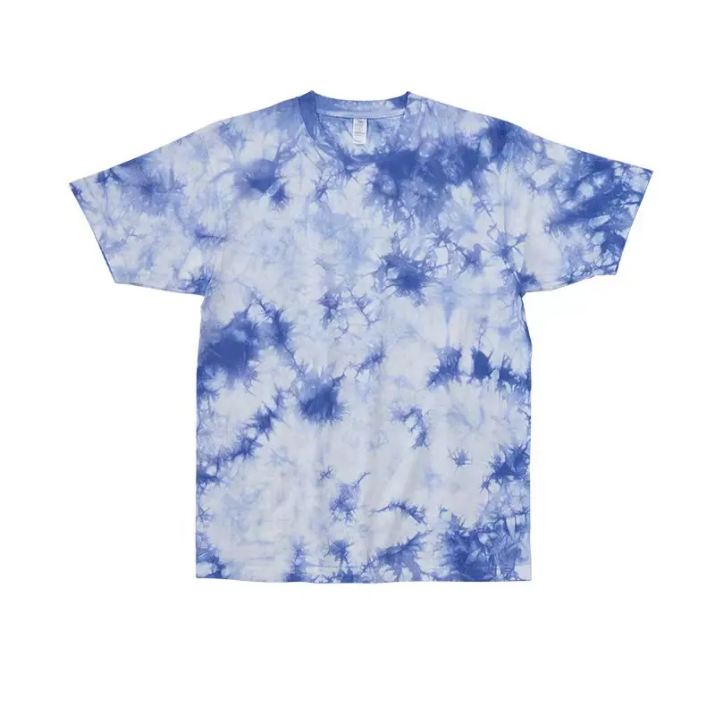 2XL Men Cotton Tshirt Short Sleeve O-Neck All-match T-Shirt Colorful Tie Dye Print T-Shirts Oversized Fashion Street Tops Tshirt