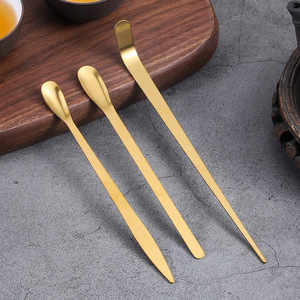 Astief - Cuchara <span class=keywords><strong>de</strong></span> Té <span class=keywords><strong>de</strong></span> Acero Inoxidable 304, Color Oro y Plata, con Logotipo Personalizado al por Mayor, Cuchara Chashaku para Té <span class=keywords><strong>Matcha</strong></span> - Product Image 2
