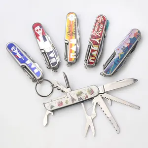 Custom Logo Multi-functional Folding Mini Knives 11 in 1 Knife Pocket Folding Safety Foldable Knife