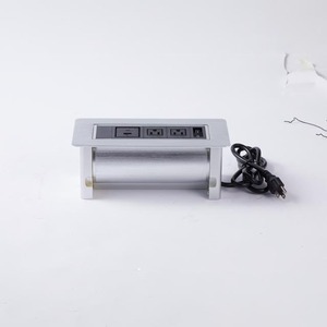 <span class=keywords><strong>Prise</strong></span> de <span class=keywords><strong>bureau</strong></span> encastrée pour table, en alliage d'aluminium brossé, 2 prises 10A, 1 <span class=keywords><strong>USB</strong></span>-A, 1 <span class=keywords><strong>USB</strong></span>-<span class=keywords><strong>C</strong></span>, avec commande manuelle, CE ROHS - Product Image 1
