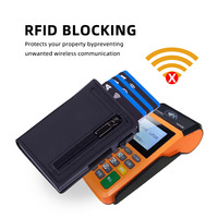 Dompet pendek Pria Anti pencurian, dompet genggam tas kecil pemblokir RFID merek mewah, tempat kartu kredit Anti pencurian