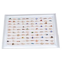Lot de 100 bagues de phalange dorées style bohème pour femme, empilables, délicates, pour couple, avec cristaux colorés et étincelants