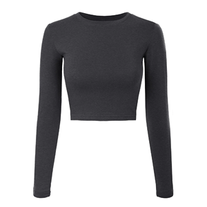 T-shirt manches longues à imprimé de couleur unie pour femmes grande taille et doux à la mode - Product Image 1