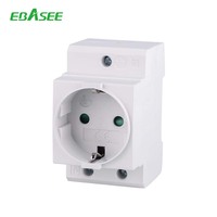Prise électrique Allemagne type 250V AC rail din prise 2P + E 16A prise modulaire