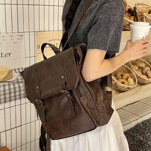 Sac à Dos en Cuir avec Plusieurs Compartiments Grande Capacité Fermeture Éclair Sécurisé Unisexe - Product Image 1