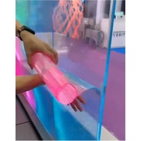 Écran LED transparent flexible d'intérieur P6, écran cristallin, résolution 1080P, luminosité 2500cd, pour adhésif de verre numérique