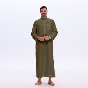 Thobe Qatar Daffah, Abito Tradizionale Musulmano da Uomo a Maniche Lunghe con Colletto Alto per Eid e Preghiera <span class=keywords><strong>del</strong></span> Ramadan - Product Image 4